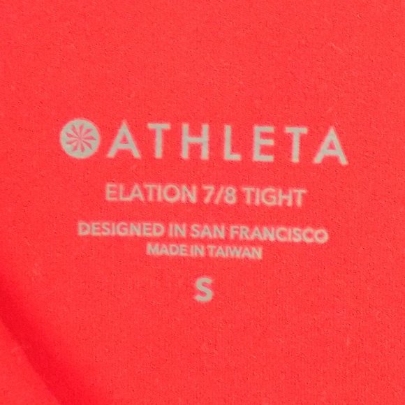 Athleta Salutation Stash 5 Short 7/8 Elation Tight Small Red - Picture 4 of 4